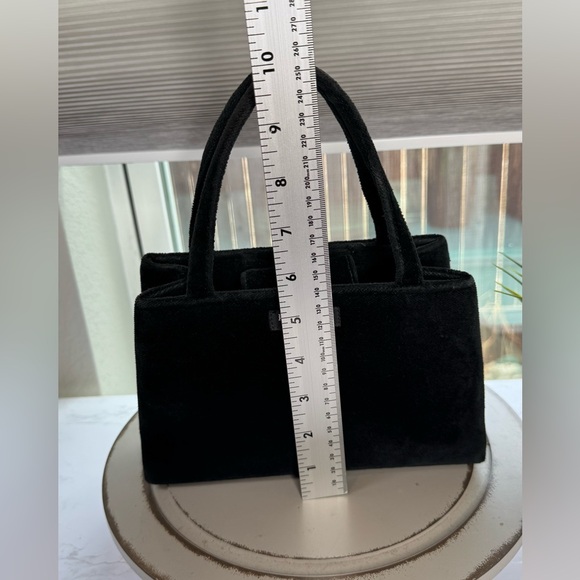 Kate Spade Black Velvet Mini Top Handle Bag Structured Box Purse Y2K Vintage 90 - Picture 5 of 10